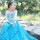 fairytale princess blue tulle maxi toddler dress